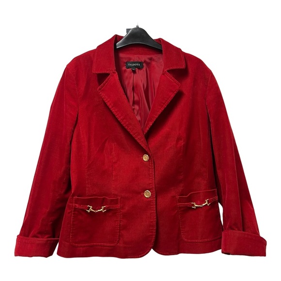 Talbots Red Courdory Blazer Jacket Size 16 - Picture 1 of 5